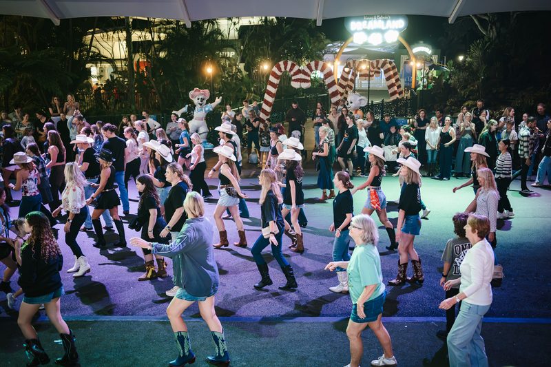 Dreamworld Night Market — Western Stomp line dancing