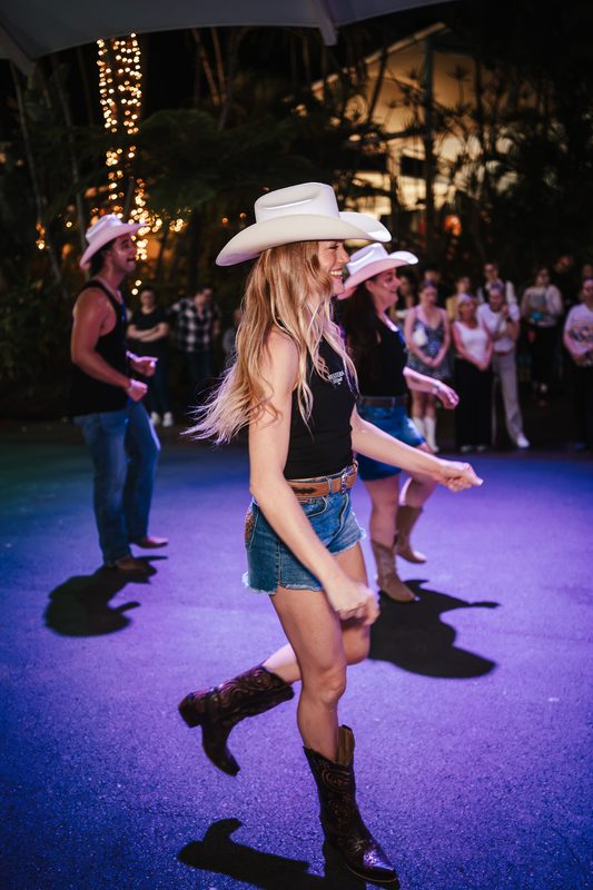 Dreamworld Night Market — Western Stomp line dancing