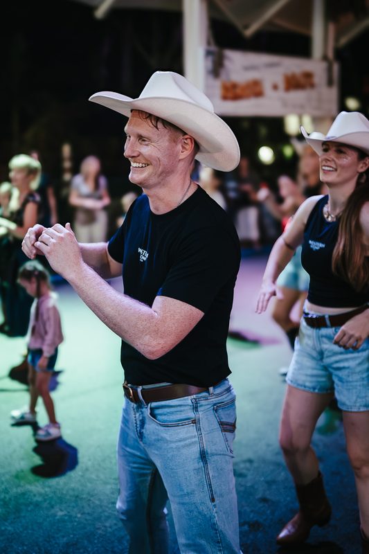 Dreamworld Night Market — Western Stomp line dancing