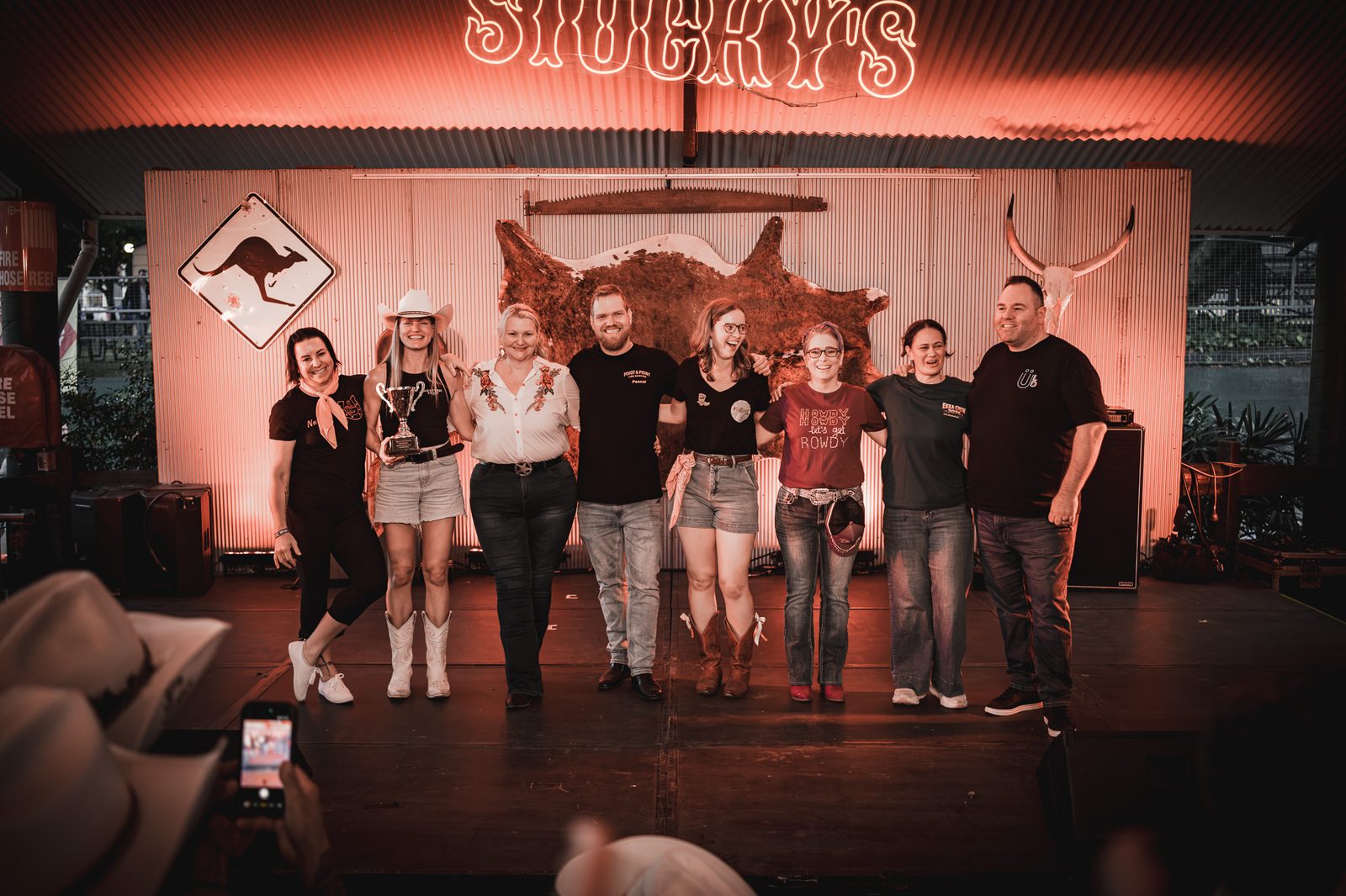 The Western Stomp crew on stage